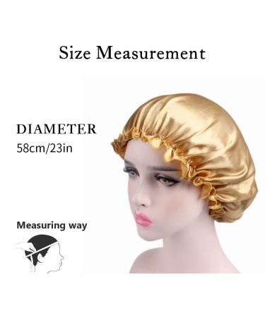 Women Satin Silk Sleeping Hat - Black Shower Cap for Lady Night Hair Care - Buy Online on GoSupps.com