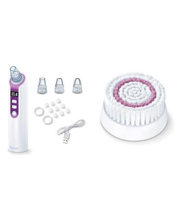Beurer FC 41 Pore cleaner electrical blackhead remover for pore deep cleaning & FC 45 brush attachment post -purchase set for use with the Beurer FC 45 facial brush Bundle with brush attachment