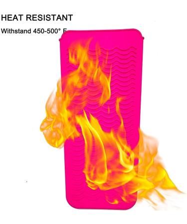 2 Pieces Heat Resistant Mat Pouches for Curling Irons Hair Straightener Flat Irons and Hair Styling Tools 28.5cm x 14cm Pink&Black Pink&black Mat Pouch - Buy Online on GoSupps.com