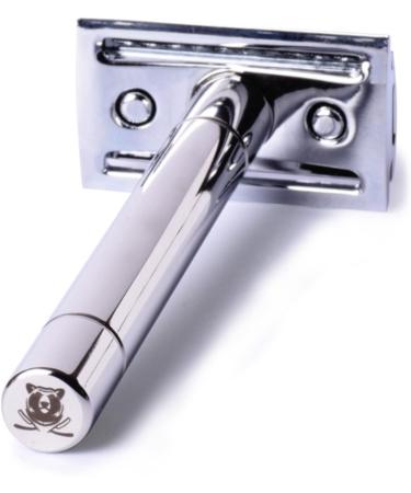 Handmade Barbear Razor Plane | Premium Stainless Steel | Chrome Gloss Finish | Precision Wet Shave for Men | Dual-Sided Blade for Sharp Results - Buy Online on GoSupps.com