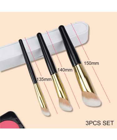 3Pcs Kabuki Makeup Brushes Set for Foundation, Concealer, and Contouring - Ideal for Powder, Liquid, Cream, and Mineral Makeup - Buy Online on GoSupps.com