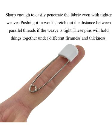 HAHIYO 52mm Plastic Head Cloth Pins - 50 PCS Stainless Steel Diaper Pins for Socks, Towels, Bed Sheets - White - Buy Online on GoSupps.com