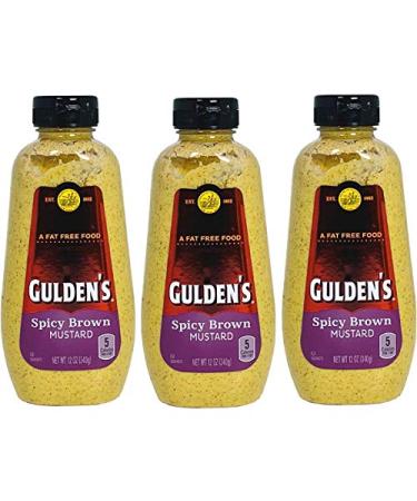 Guldens, Spicy Brown Mustard, 12oz Bottle (Pack of 3) 12 Ounce (Pack of 3)