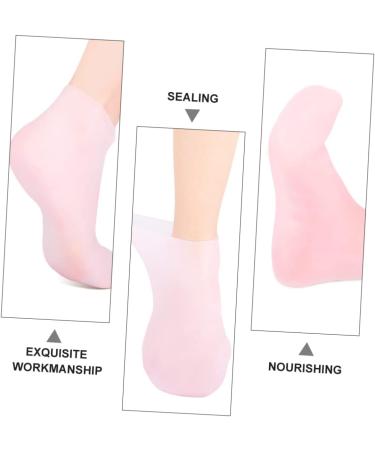 Housoutil 1 Pair Sock Foot Lotion Skin Gel Booties Gel Spa Stocking Dry Cracked Gel Knee Scooter Pad Feet Lotion Rejuvenate Moisturizing Foot Pink Wallet Sebs Heel Miss 22X8.5X1cm - Buy Online on GoSupps.com
