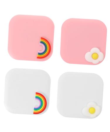 Solustrie 4 pieces of contact lens container tweezers lentils tweezers and suction rod Mini holder container lens holder lens holder cute kit of storage box glasses case Student plastic