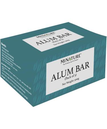 Pack of 5 Alum Bar (Phitkari) by minature | Alum Stone(Fitkari)| Alum Shaving Bar | Alum Blocks After Shave|100g*5 | 100% Only Alum | Chemical & Preservative Free| Pure & Natural - Buy Online on GoSupps.com