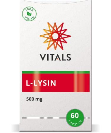Buy Vitals L-Lysine 500mg - 100% Vegan Essential Amino Acid Capsules - 60 Count for Optimal Health - Buy Online on GoSupps.com