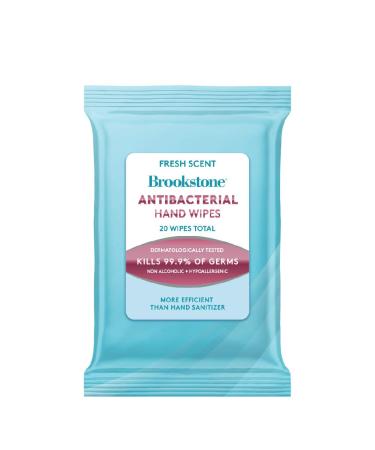 Brookstone 12 Packs - 20 Count Sanitizing Hand Wipes for Cleansing and Waterless Wash - Travel Size, 240 Wipes (Clear Fresh) - Buy Online on GoSupps.com