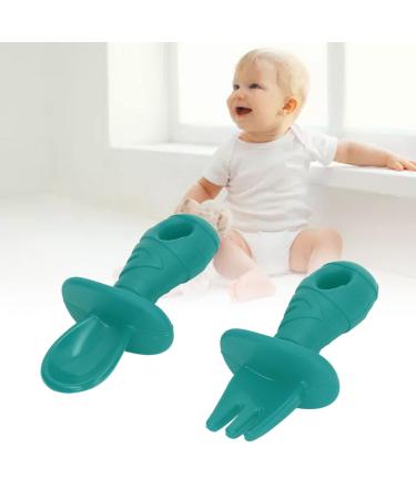 Soft Silicone LED Chewing Spoon | Baby Anxiety Relief Fork - Green | Safe & Effective International Shipping - Buy Online on GoSupps.com