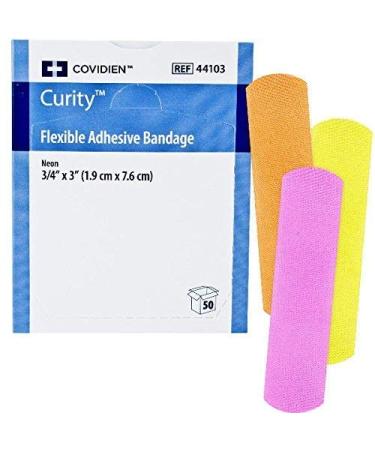 Covidien 44103 Curity Flexible Neon Bandage 3/4x3 50/Bx