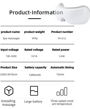 Eye Massager with Heat for Migraine Relief - Bluetooth Music Compression & Vibration for Eye Care & Sleep - Ideal Birthday Gifts for Men & Women - Buy Online on GoSupps.com
