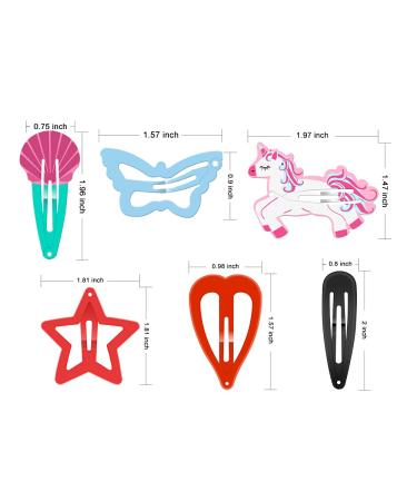 CYBAUG 100-Pack Metal Hair Clips for Girls - Cute Snap Barrettes for Fine/Thick Hair - Colored Hair Accessories - 2 inch - Buy Online on GoSupps.com