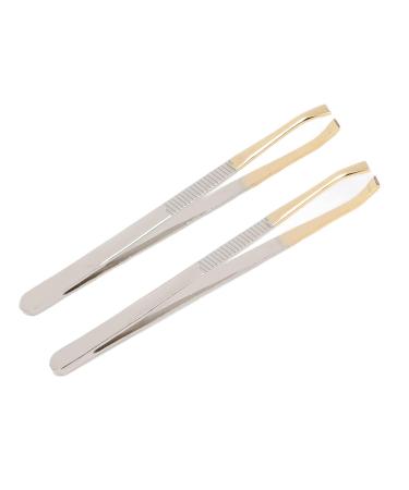 Precision Pink Eyebrow Tweezers for Women - 2 Piece Set | Daily Beauty Tools for Ingrown Hair & Eyebrow Shaping - International Shipping - Buy Online on GoSupps.com