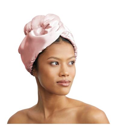 Kitsch Satin & Microfiber Hair Towel Wrap for Women - Quick Dry Absorbent Hair Turban in Blush - Buy Online on GoSupps.com