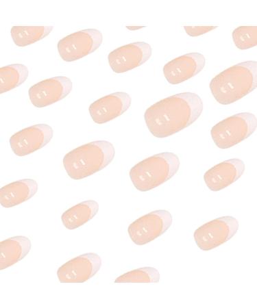 NICENEEDED Medium French Almond Press on Nails Nude White Oval Acrylic Nails 24Pcs Stick on Nails with Nail Glue Stickers for Women Girls Fingernails Extension Almond-Nude - Buy Online on GoSupps.com