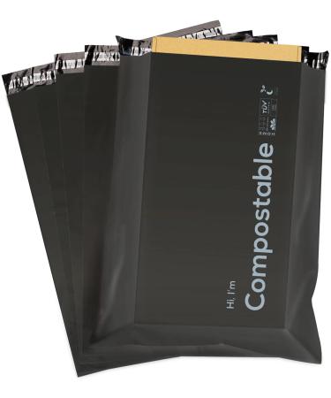 12x15.5 inches Biodegradable Shipping Bags,50 Count Compostable Poly Mailers with Eco Friendly Packaging Envelopes Supplies Mailing Bags Black 12x15.5 Inch (Pack of 50)