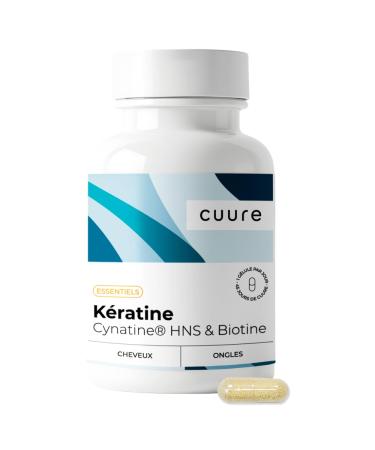Keratin and Biotin - Cuure - Patented Ingredient Cynatine - 45 Days - Hair Growth & Shine - Vitamin B8 - Hair Supplement for Hair, Nails & Skin - Made in France
