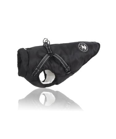 Luowan dog coat waterproof dog coat French bulldog warm vest with dog dishes various sizes dog jacket for small dogs (XS black) XS black