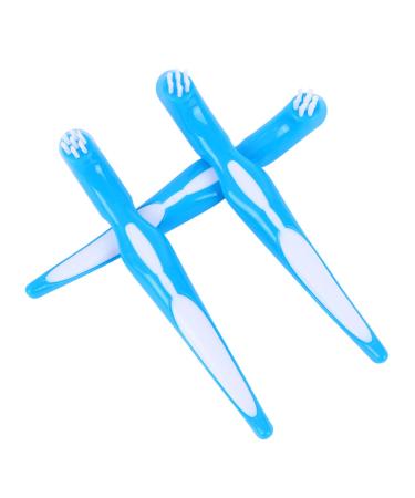 Healeved 6 STK Tooth Cleaning Brush - Double-Sided Toothbrush for Dentures & Child Dental Care | Hard Prosthesis Cleaning Tool - Blue (2 Pack) - Buy Online on GoSupps.com