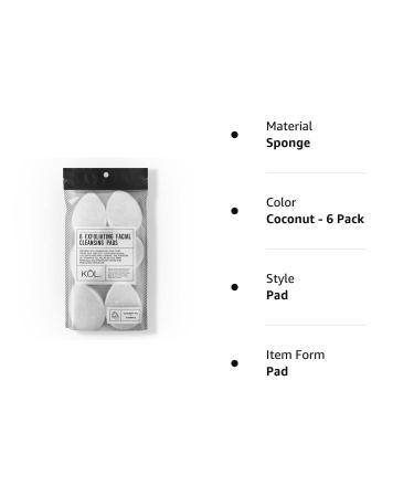 KOLL KL 6 Coconut Infused Exfoliating Facial Cleansing Pads - 6 Pack - Buy Online on GoSupps.com