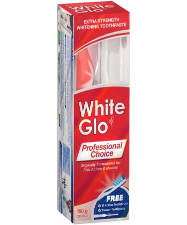 White Glo Extra Strong Whitening Toothpaste - Professional Choice 100ml (2 Packs) + Free 50pcs Dental Floss - International Shipping - Buy Online on GoSupps.com