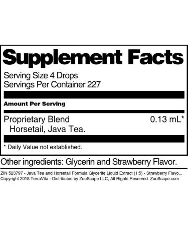 Buy Java Tea & Horsetail Glycerite Extract - Strawberry Flavor (1 oz) | International Shipping Available - Buy Online on GoSupps.com