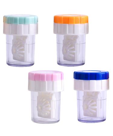 Dtoterul contact lens containers 4 pieces of contact lens cleaner detergent case contact lens boxes contact lens container clean contact lenses storage for daily trips (four colors)