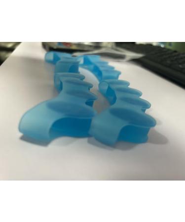 Soothing Silicone Toe Separators - 2 Pairs | Toe Straighteners, Spacers & Stretcher for Curled, Overlapping Toes | Relaxation & Relief for Feet - Blue - Buy Online on GoSupps.com