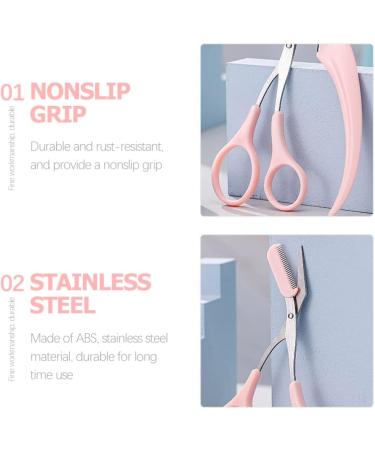 Crescent Moon Eyebrow Trimmer Set - 3-in-1 Makeup Accessories for Perfect Eyebrow Shaping Portable Trimmer & Dead Skin Scissors - Buy Online on GoSupps.com