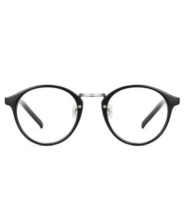 Cyxus Blue Light Filter Glasses Women Round Retro Glasses Frame Anti Harmful Blue Light 8065black