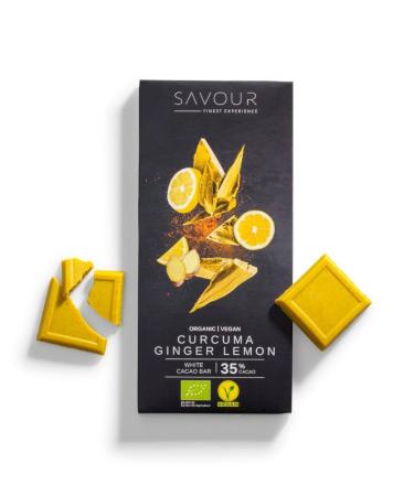 Generisch Savour Organic Vegan Chocolate Gluten Free Palm Oil Free (Turmeric Ginger & Lemon 1 Table)