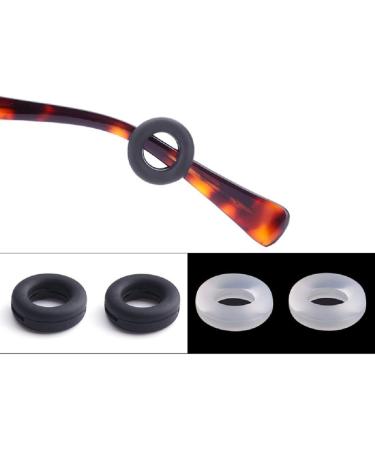 Silicone Glasses Ear Hooks - Anti-Slip Temple Tip Holders | 4 Pairs (2 Clear 2 Black) | Comfortable Glasses Accessories for Secure Fit - Buy Online on GoSupps.com