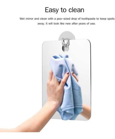 2 Pack Fogless Anti-Fog Shower Mirrors for Bathroom Wall - 6.7x5.1 Frameless Shaving Mirror - Buy Online on GoSupps.com