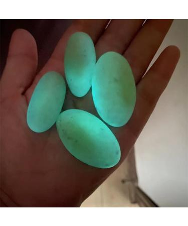 1pcs Natural Stones Luminous Oval Stone Raw Gemstone Glow in The Dark Stone Crystal Rough Stone Specimen Minerals - (Size: 20-40g) Full of Texture