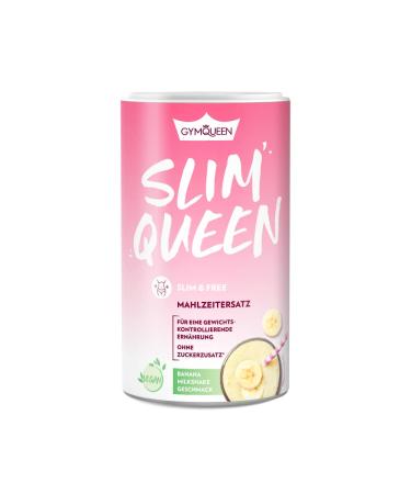 Gymqueen slim queen weight loss 420g delicious diet shake for easy weight loss meal set with vitamins and nutrients only 250 kcal per portion & without sugar additive Banana milkshake vegan banana milkshake (vegan) 420 g (1 Pack)