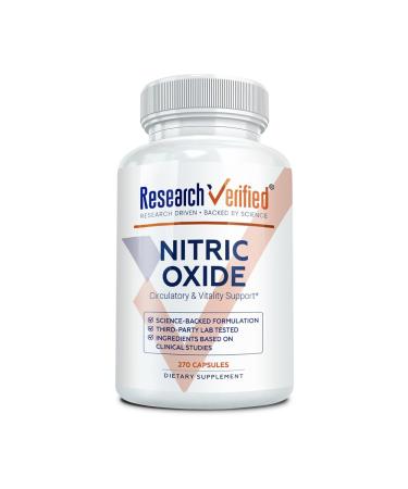Research Verified Nitric Oxide - with L-Arginine and L-Citrulline - Premium Muscle Building Nitric Oxide Booster - 270 Count - 1 Bottle 270 Count (Pack of 1)
