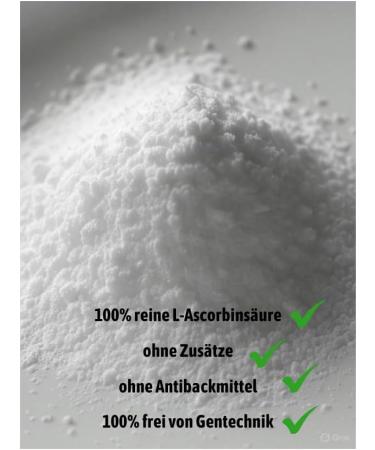 Seau de 1 kg d'acide L-ascorbique - Vitamine C - Qualit alimentaire E300 - Cristal fin - Buy Online on GoSupps.com