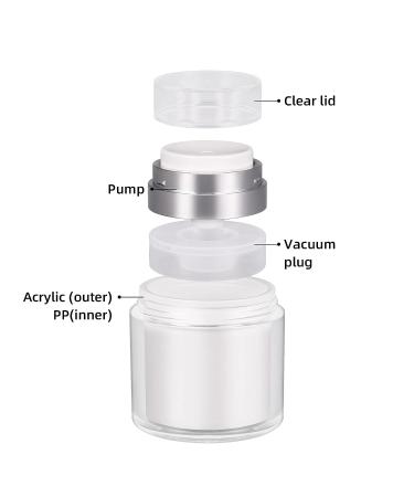 UMETASS 3-pcs 1oz Airless Pump Jar Set - Travel Size Refillable Vacuum Bottles for Creams and Lotions 30ml/1.0oz - Buy Online on GoSupps.com