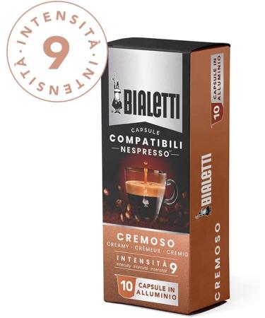  Bialetti Bialetti Nespresso-compatible capsules creamy taste (intensity 9) pack of 10 aluminum capsules 0.80 kg 1.00 ml - Buy Online on GoSupps.com