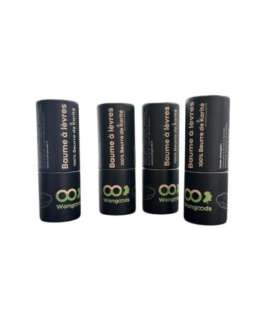 Lot de 4 Baumes L vres Naturels - 100% Beurre de Karit Pur - Hydratation Intense - 7g l unit - Soin des L vres Secs et Ab m s - Produit thique Wangoods