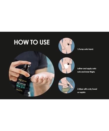 Nuutclean No Rinse Intimate Wash for Men | pH Balanced Deodorizing Foam | Cruelty-Free Sulfate & Paraben Free Hygiene Wash | 3.4 Fl Oz | Ideal for Men & Boys - Buy Online on GoSupps.com