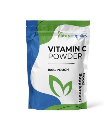 Vitamin C Powder 100g Ascorbic Acid UK Non GMO - Pharmaceutical Grade Highly Concentrated No Chemicals in Our Supplements - Suitable for Vegans - Naturesupplies 100 g (Pack of 1)
