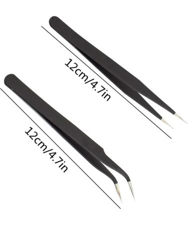 Multi-Functional Tweezers for Nail Art, Eyelash Extension, and Ingrown Hair Removal - Black Rhinestone Pickers Included - Buy Online on GoSupps.com