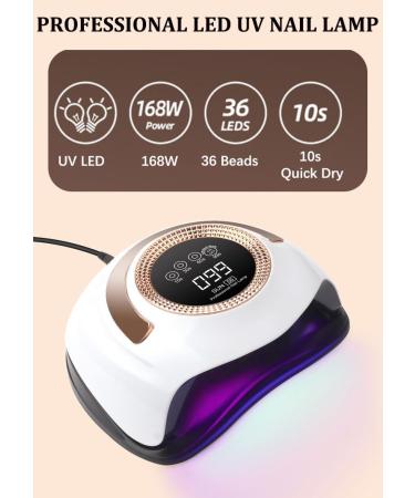 UV LED Nail Lamp Fast Nail Curing Lamps for Home & Salon Led Nail Dryer for Gel Polish with Automatic Sensor/4 Timer Setting Handle Professional Nail Art Tool (Gold) - Buy Online on GoSupps.com