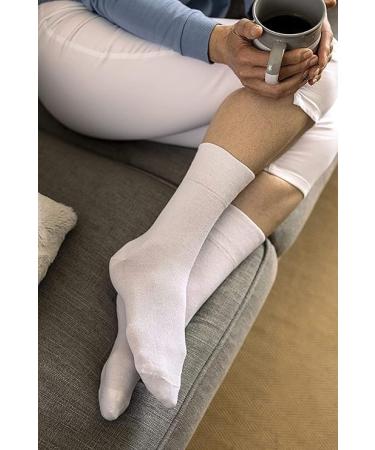 ITRAT Diabetic sock for Woman- Non Elastic Wide Honey Comb Top Soft Cuff Ankle Wide Grip Odema Friendly Non Binding Circulatory For Swollen Feet legs Size 4-7 4-7 Off White And Browns (6 Pairs) - Buy Online on GoSupps.com