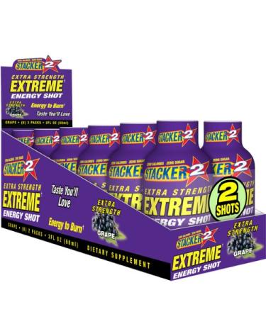 Stacker2 Extra Strength Energy Shot Grape 2oz. 12 Pak