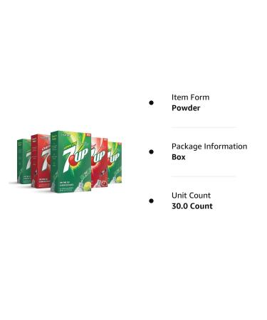 7-UP Variety Pack Powder Drink Mix (5 Boxes, 30 Sticks) - Sugar-Free & Delicious Flavor for 30 Refreshing Beverages - Buy Online on GoSupps.com