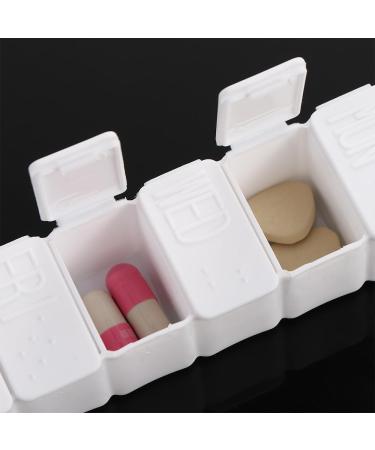 Buy White Portable 7-Days Braille Pill Box | Travel-Friendly Medicine Organizer for Vitamins & Supplements - Buy Online on GoSupps.com
