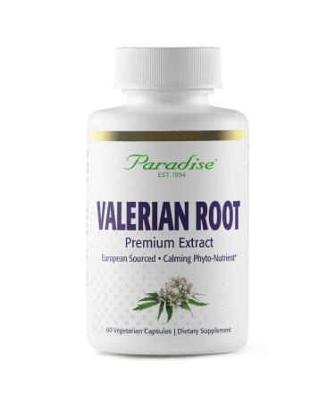 Paradise Herbs Valerian Root, European Sourced Active Whole Spectrum Extract, Vegan, Non-GMO, Gluten Free, 250 mg 60 Vegetarian Capsules