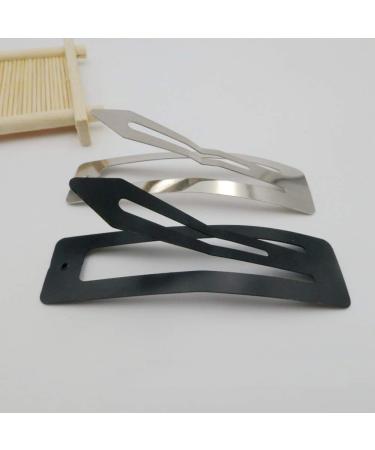 No Slip Metal Snap Hair Clips - 30 Rectangle BB Clips for Girls & Women - 60mm (Silver, Black, Rose Gold) - Buy Online on GoSupps.com